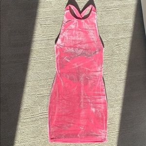 Hot Pink Velvet Mini Dress
